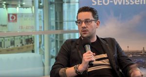 Bastian Grimm being interviewed at SEOday 2016, Cologne [DE]
